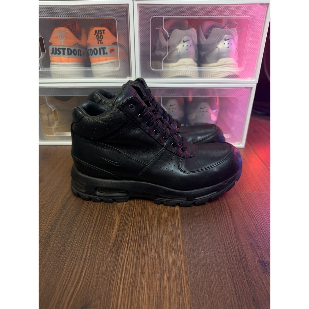 Size 9.5 - Nike Air Max Goadome ACG Boots Black Leather All-Trac Outdoor